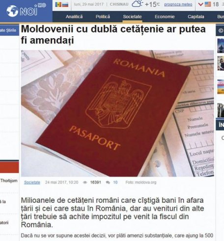 FALS: Moldovenii cu dublă cetăţenie ar putea fi amendaţi FALS: Moldovenii cu dublă cetăţenie ar putea fi amendaţi